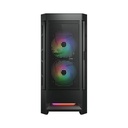 Cougar Air Face Mid Tower Tempered Glass Side Panel Case with 3 RGB Fans - Black