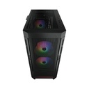 Cougar Air Face Mid Tower Tempered Glass Side Panel Case with 3 RGB Fans - Black