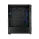Cougar Air Face Mid Tower Tempered Glass Side Panel Case with 3 RGB Fans - Black