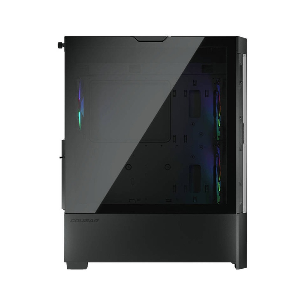 Cougar Air Face Mid Tower Tempered Glass Side Panel Case with 3 RGB Fans - Black