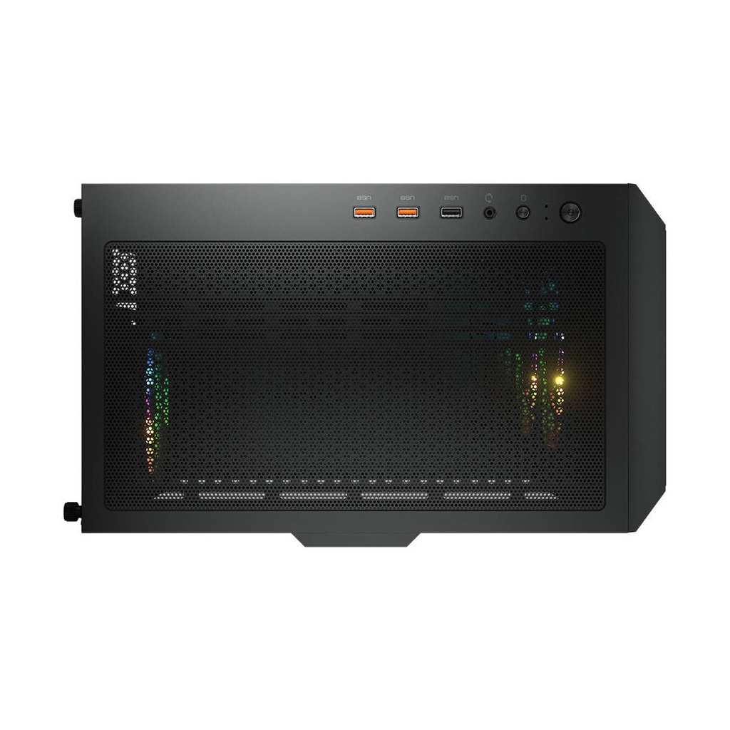 Cougar Air Face Mid Tower Tempered Glass Side Panel Case with 3 RGB Fans - Black