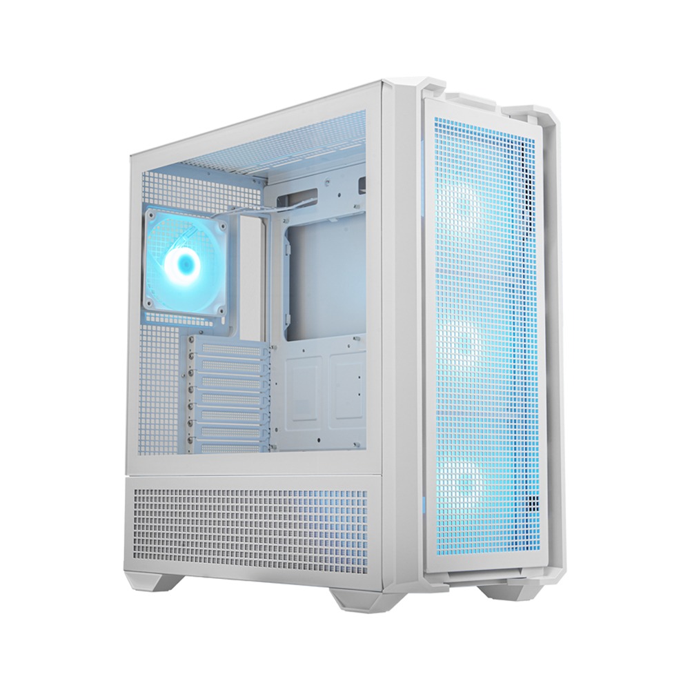 Cougar MX600 Mid Tower Tempered Glass Side Panel Case with 4 RGB Fans - White