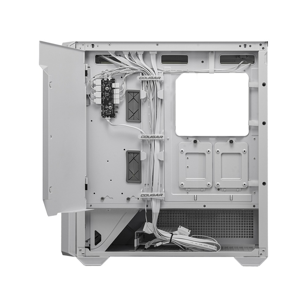 Cougar MX600 Mid Tower Tempered Glass Side Panel Case with 4 RGB Fans - White