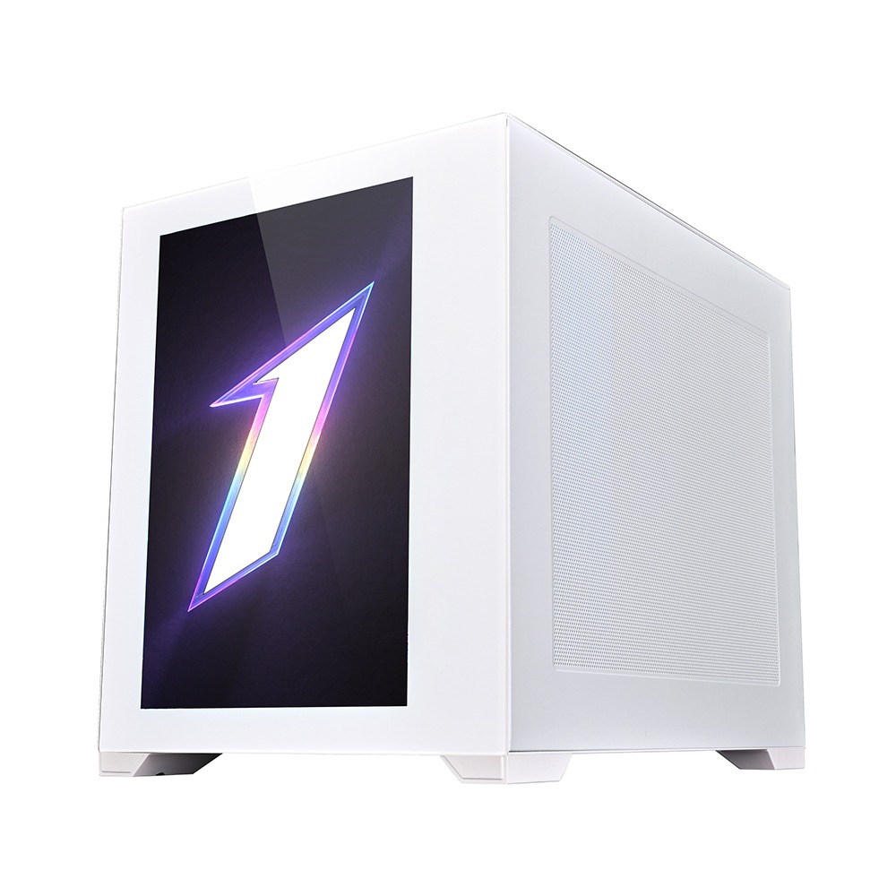 First Player EMOTION VIEW SP7 ATX Case Two Panel Front & Left Side Tempered Glass Case - White