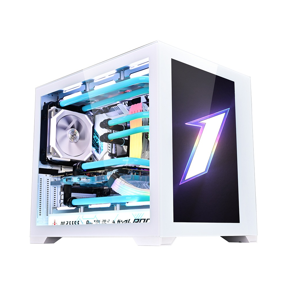 First Player EMOTION VIEW SP7 ATX Case Two Panel Front & Left Side Tempered Glass Case - White