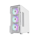 GameMax Siege E-ATX Full Tower Mesh Tempered Glass Side Panel Case with 4 RGB Fans - White