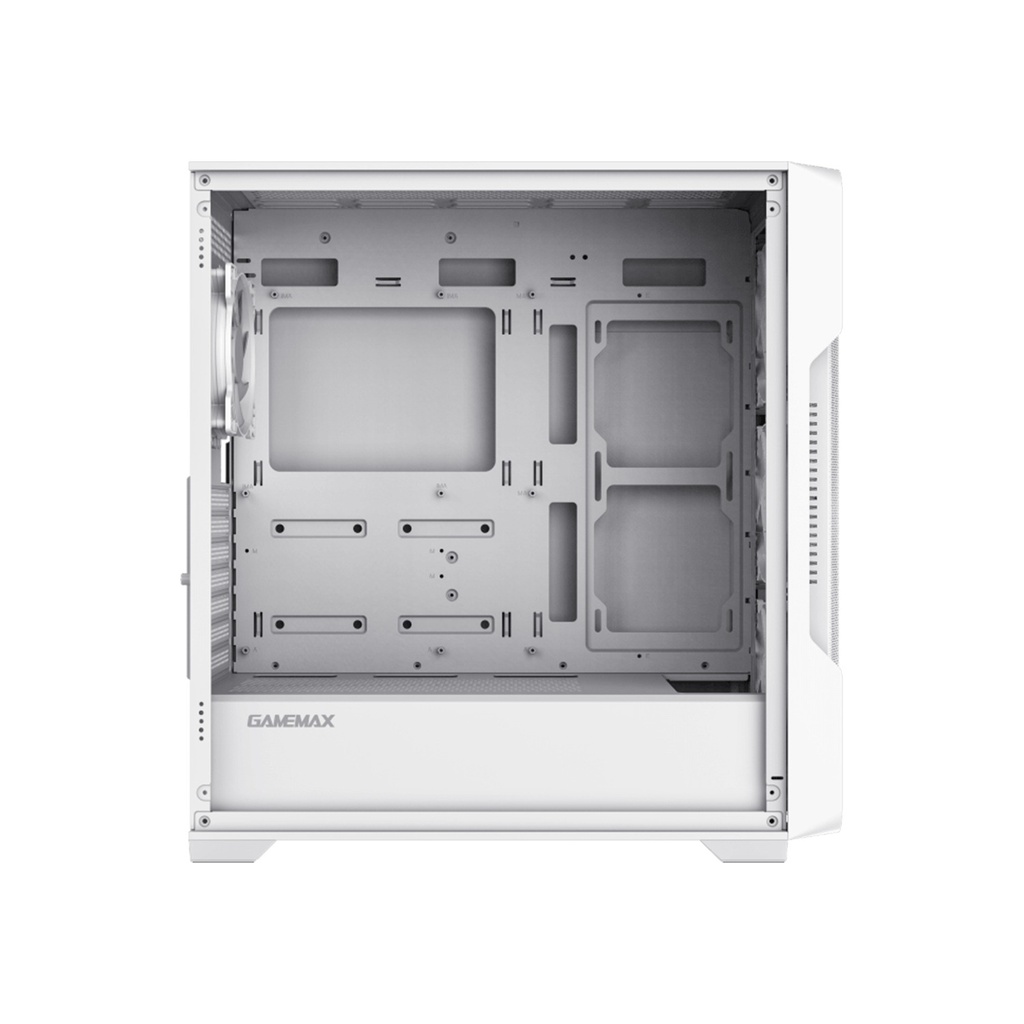 GameMax Siege E-ATX Full Tower Mesh Tempered Glass Side Panel Case with 4 RGB Fans - White