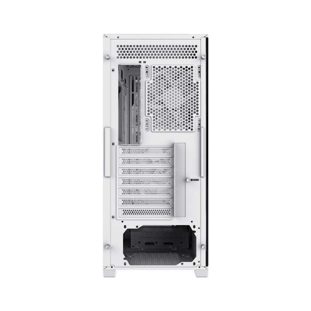 GameMax Siege E-ATX Full Tower Mesh Tempered Glass Side Panel Case with 4 RGB Fans - White