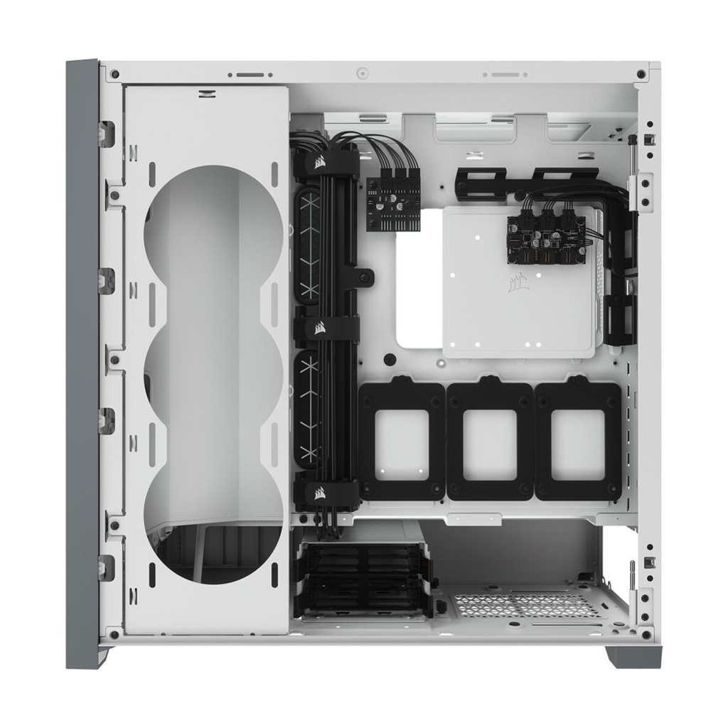Corsair iCUE 5000X RGB Mid-Tower 4-Sides Tempered Glass Panel with 3 RGB Elite Fans - White