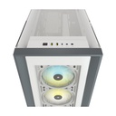 Corsair iCUE 5000X RGB Mid-Tower 4-Sides Tempered Glass Panel with 3 RGB Elite Fans - White