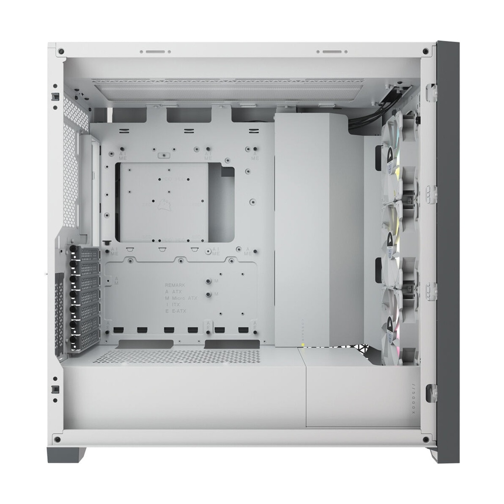 Corsair iCUE 5000X RGB Mid-Tower 4-Sides Tempered Glass Panel with 3 RGB Elite Fans - White
