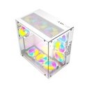 Twisted Minds Bullet-07 Mid Tower Two Panel Front & Left Side Tempered Glass Case with 7 RGB Fans - White