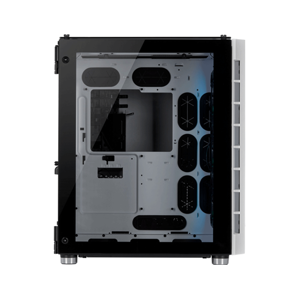 Corsair Crystal Series 680X RGB Airflow ATX Mid-Tower 3 Side Tempered Glass Panel Case with 4 RGB Fans - White
