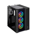 Corsair Crystal Series 680X RGB Airflow ATX Mid-Tower 3 Side Tempered Glass Panel Case with 4 RGB Fans - Black