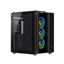 Corsair Crystal Series 680X RGB Airflow ATX Mid-Tower 3 Side Tempered Glass Panel Case with 4 RGB Fans - Black