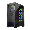 Sharx Razorfin ATX Mid Tower Left Side Tempered Glass Panel Case With 4 RGB Fans - Black