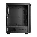 Sharx Razorfin ATX Mid Tower Left Side Tempered Glass Panel Case With 4 RGB Fans - Black