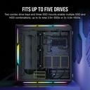 Corsair iCUE 5000T RGB Tempered Glass With 3 RGB & 1 Rear Fans Full-Tower ATX PC Case - Black
