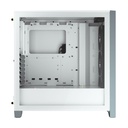 Corsair iCUE 4000X Mid-Tower Side Tempered Glass Panel Case with 3 RGB Fans - White