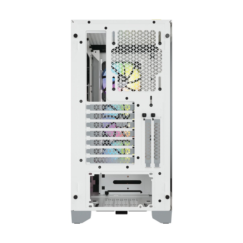 Corsair iCUE 4000X Mid-Tower Side Tempered Glass Panel Case with 3 RGB Fans - White