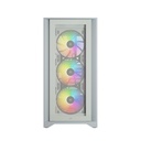 Corsair iCUE 4000X Mid-Tower Side Tempered Glass Panel Case with 3 RGB Fans - White