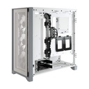 Corsair iCUE 4000X Mid-Tower Side Tempered Glass Panel Case with 3 RGB Fans - White