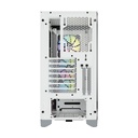 Corsair iCUE 4000X Mid-Tower Side Tempered Glass Panel Case with 3 RGB Fans - White
