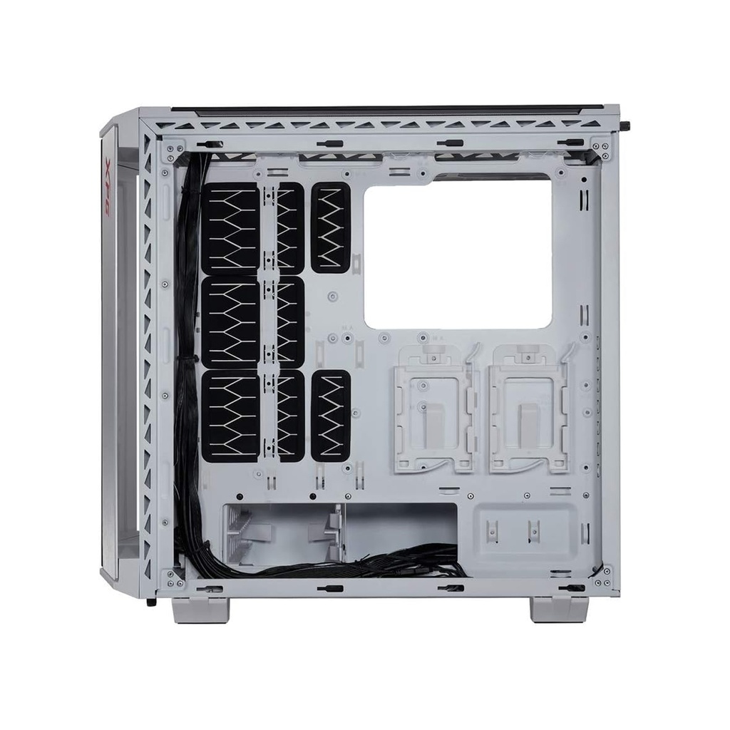 XPG BATTLECRUISER Super Mid-Tower 4-Side Tempered Glass Case with 4 RGB Fans - White