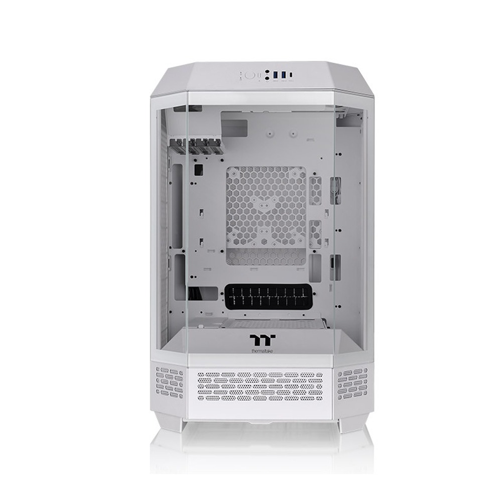 Thermaltake The Tower 300 Micro Tower tempered glass panels on the front and two perforated panels on each side With 2 Fan - White