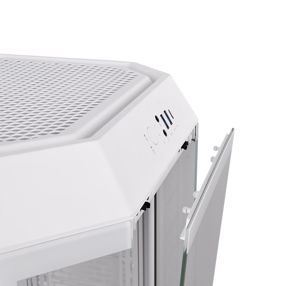 Thermaltake The Tower 300 Micro Tower tempered glass panels on the front and two perforated panels on each side With 2 Fan - White