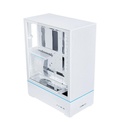 LIAN LI Sup01 Mid-Tower Tempered Glass Side Panel Case - White (No Fans Included)