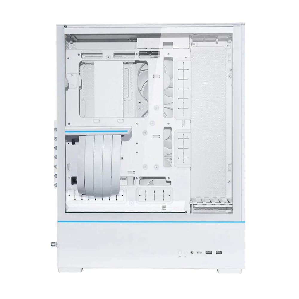 LIAN LI Sup01 Mid-Tower Tempered Glass Side Panel Case - White (No Fans Included)