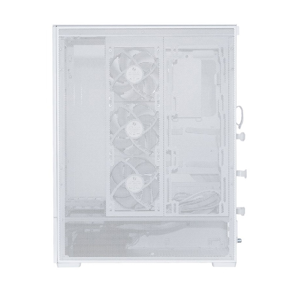 LIAN LI Sup01 Mid-Tower Tempered Glass Side Panel Case - White (No Fans Included)