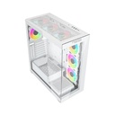 Twisted Minds Quantum Mid-Tower Two Panel Front & Left Side Tempered Glass Case with 7 ARGB Fans - White