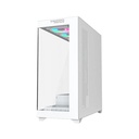 Twisted Minds Quantum Mid-Tower Two Panel Front & Left Side Tempered Glass Case with 7 ARGB Fans - White