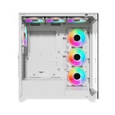 Twisted Minds Quantum Mid-Tower Two Panel Front & Left Side Tempered Glass Case with 7 ARGB Fans - White