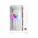 GameOn Valkyrie I Series Mid Tower Three Panel Front,Top & Left Side Tempered Glass Case With 7 RGB Fans - White
