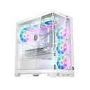 GameOn Emperor Mid Night IV Series Mid Tower Tempered Glass Side Panel Case with 7 ARGB Fans - White