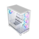 GameOn Emperor Mid Night IV Series Mid Tower Tempered Glass Side Panel Case with 7 ARGB Fans - White