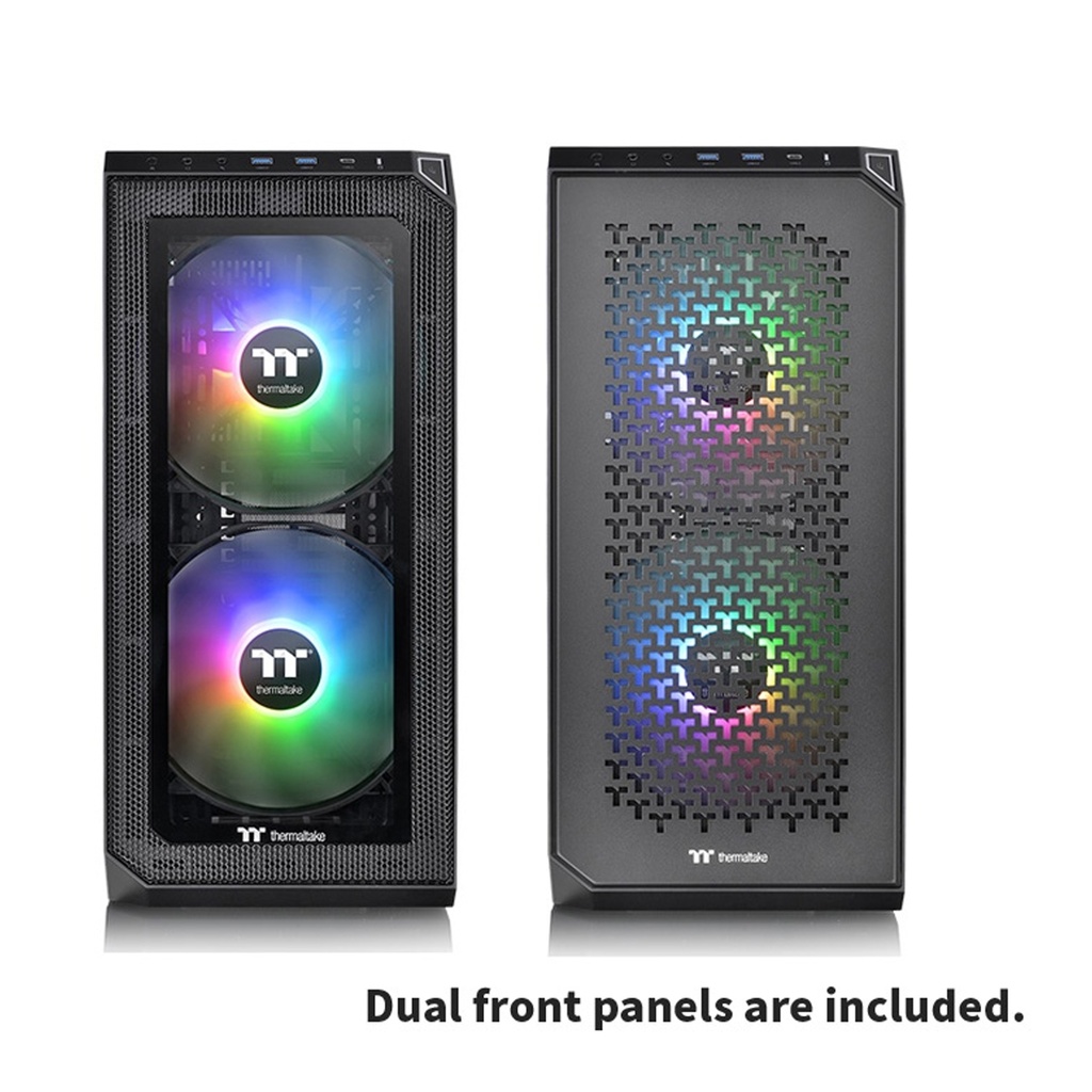 Thermaltake View 300 MX Mid Tower 2 Sides Tempered Glass Side Panel Case with 3 ARGB PWM Fans - Black