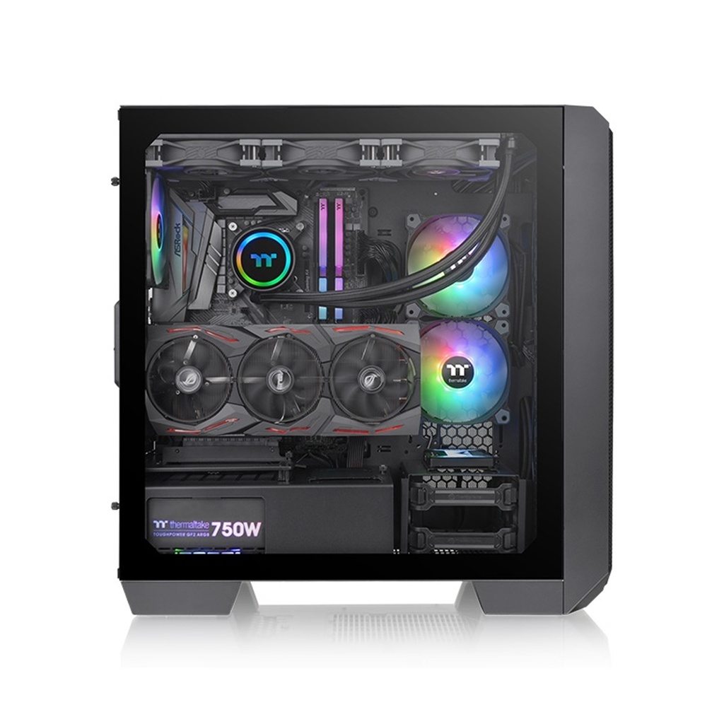 Thermaltake View 300 MX Mid Tower 2 Sides Tempered Glass Side Panel Case with 3 ARGB PWM Fans - Black