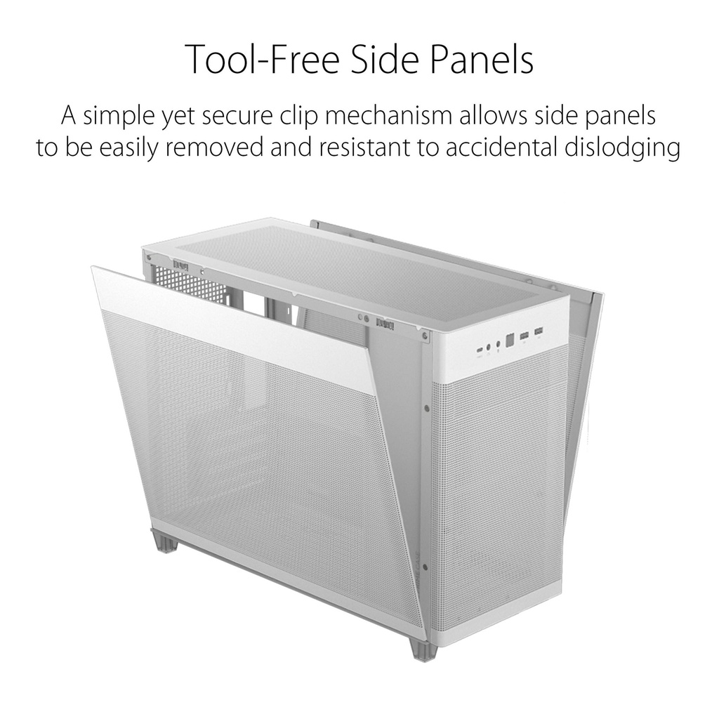 Asus Prime AP201 Micro ATX 33L Tool-Free Side Panels Case - White