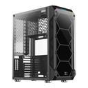 Xigmatek Overtake 3 Side Tempered Glass Panel Case with 6 Rainbow RGB Fans - Black