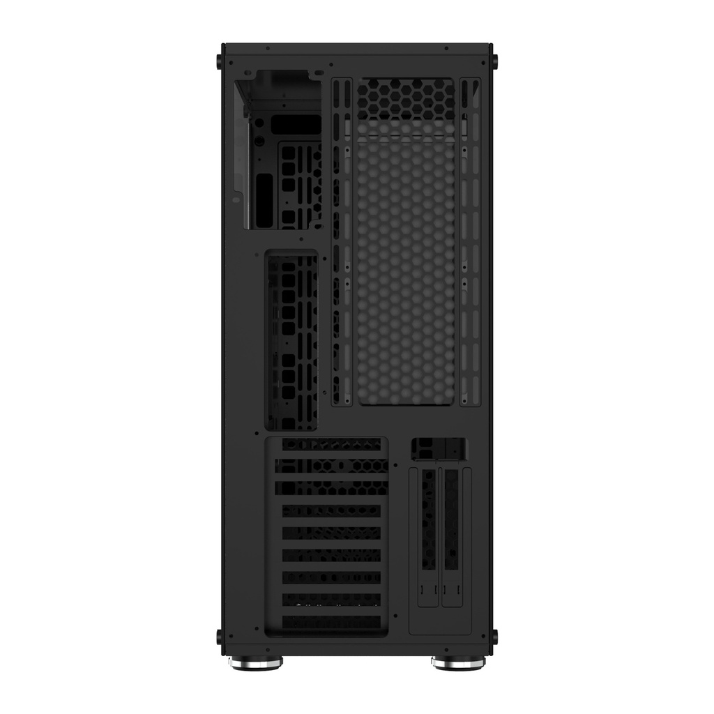 Xigmatek Overtake 3 Side Tempered Glass Panel Case with 6 Rainbow RGB Fans - Black