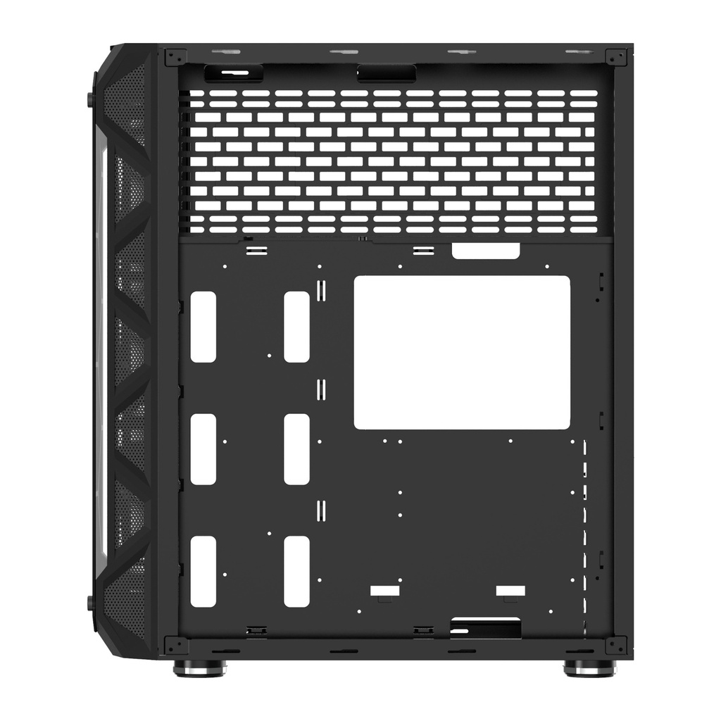 Xigmatek Overtake 3 Side Tempered Glass Panel Case with 6 Rainbow RGB Fans - Black