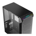 Xigmatek Overtake 3 Side Tempered Glass Panel Case with 6 Rainbow RGB Fans - Black