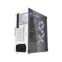 DarkFlash DK352 Plus ATX Mid Tower Front Panel Tempered Glass Side Panel Case With 4 ARGB Fans - White