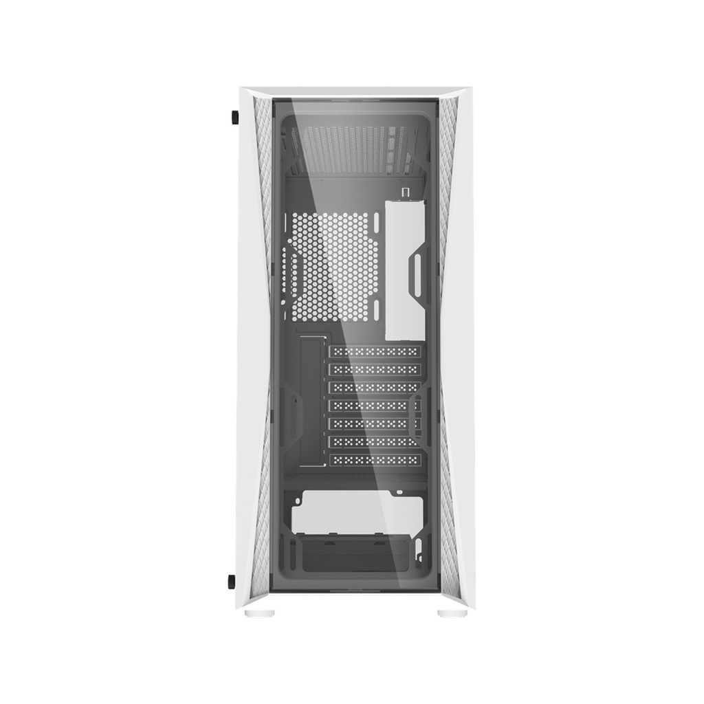 DarkFlash DK352 Plus ATX Mid Tower Front Panel Tempered Glass Side Panel Case With 4 ARGB Fans - White