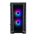 Cooler Master MasterBox MB320L Micro ATX Tower Tempered Glass Side Panel Case With 2 ARGB Fans - Black