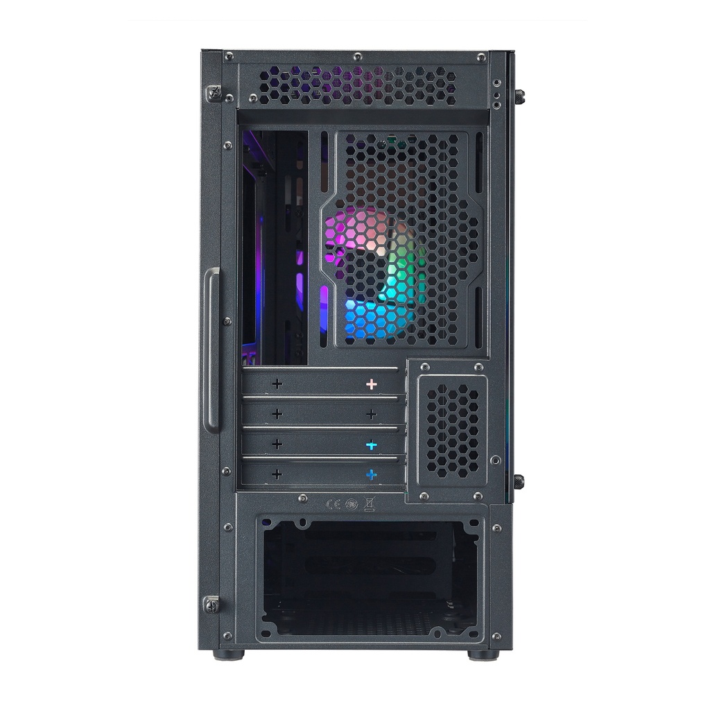 Cooler Master MasterBox MB320L Micro ATX Tower Tempered Glass Side Panel Case With 2 ARGB Fans - Black